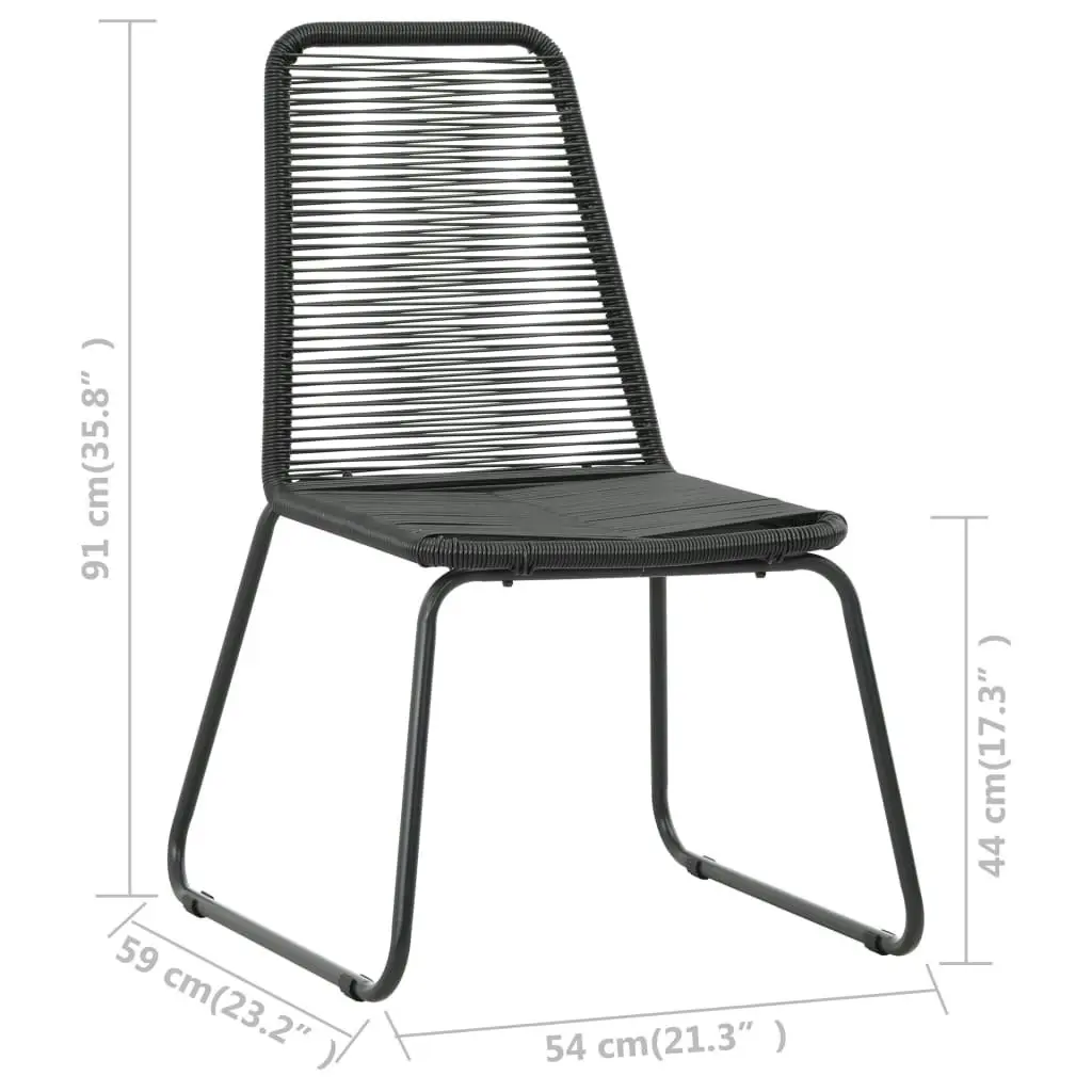 Outdoor Chairs 2 pcs Poly Rattan Black 44442