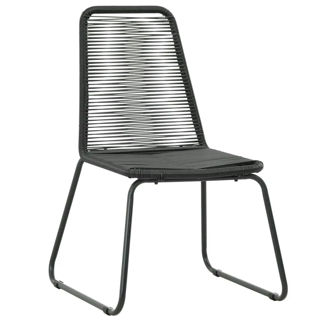 Outdoor Chairs 2 pcs Poly Rattan Black 44442