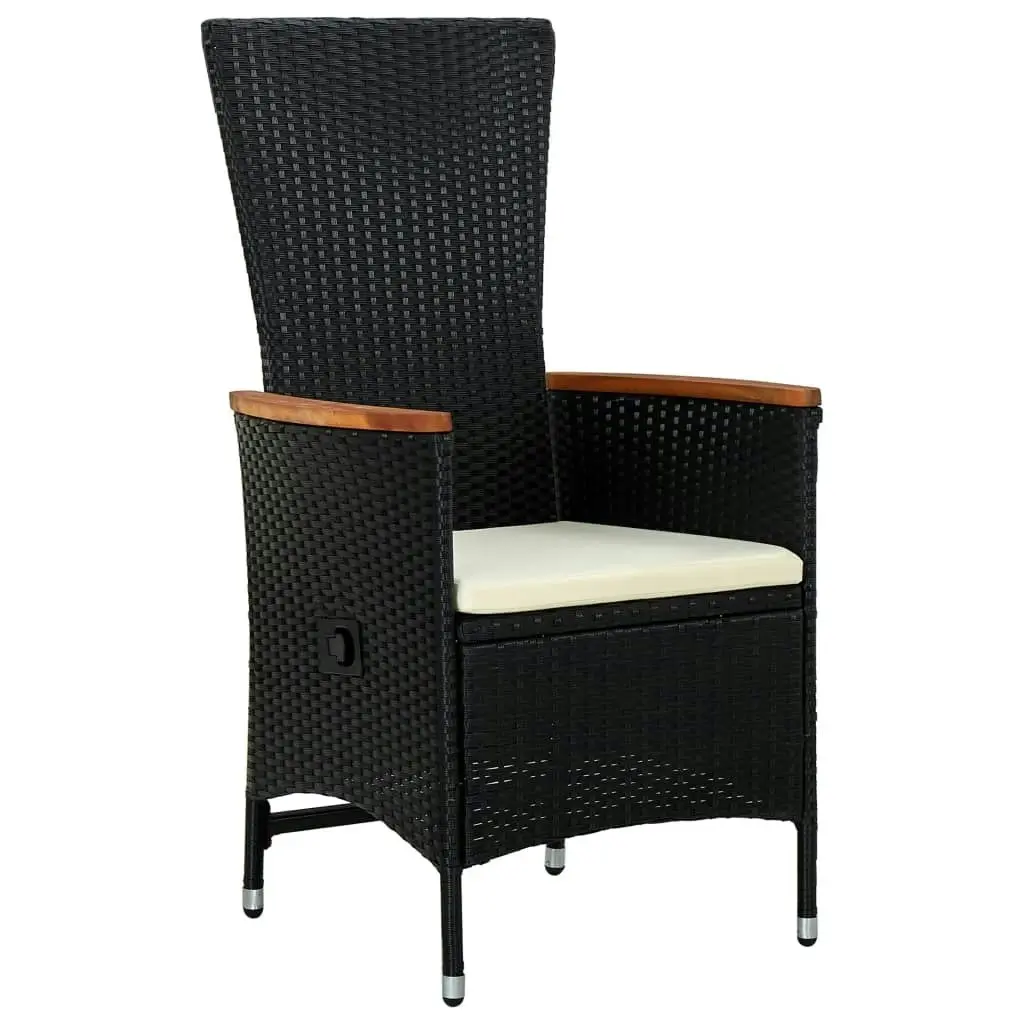 Outdoor Chairs 2 pcs with Cushions Poly Rattan Black 47675