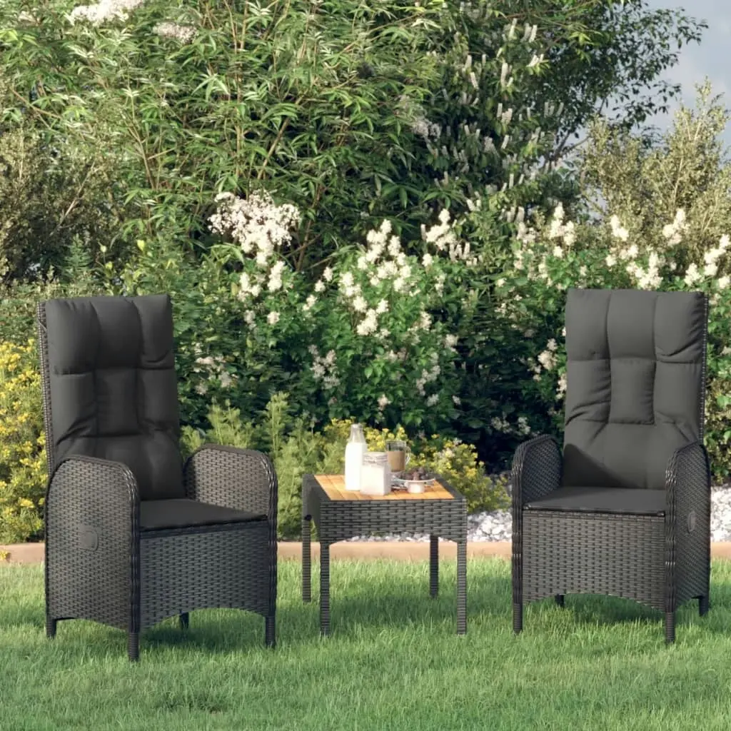 Outdoor Chairs 2 pcs Poly Rattan Black 310561