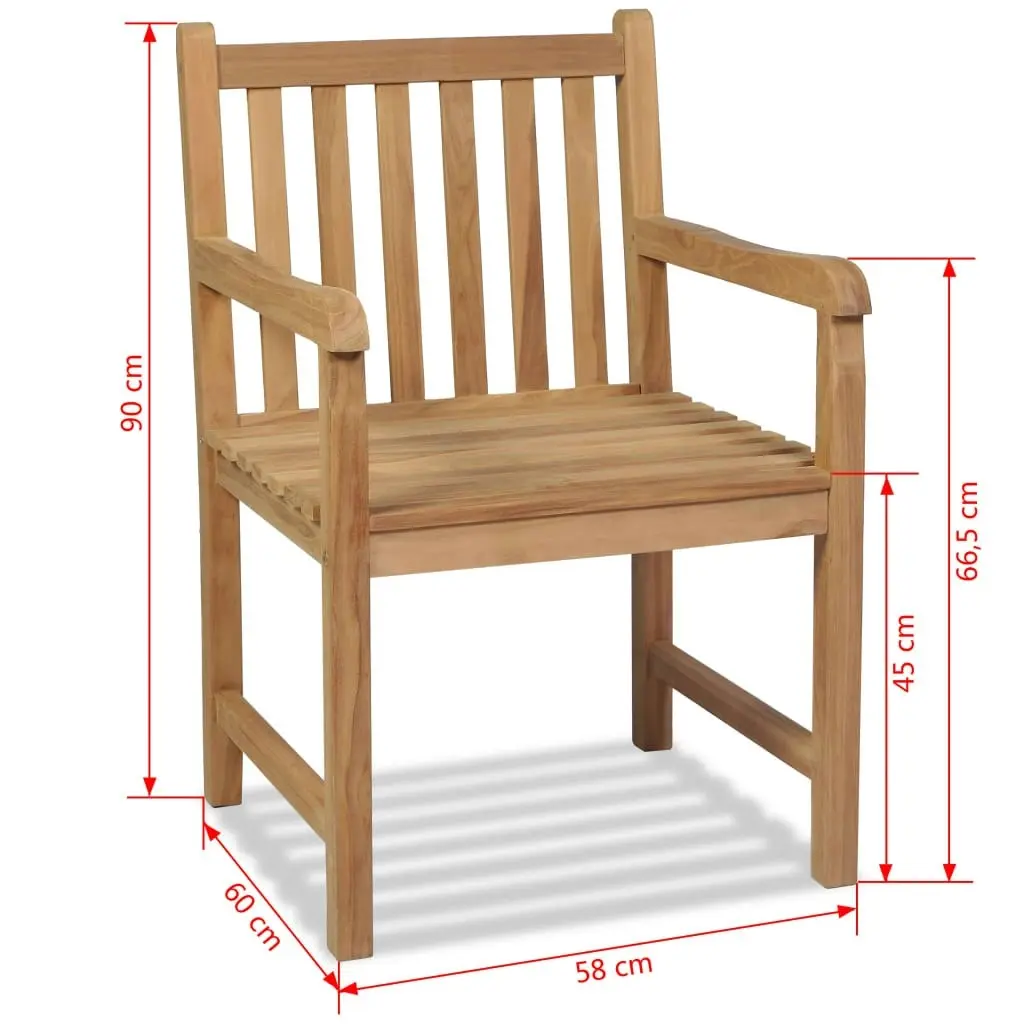 Outdoor Chairs 2 pcs Solid Teak Wood 43250