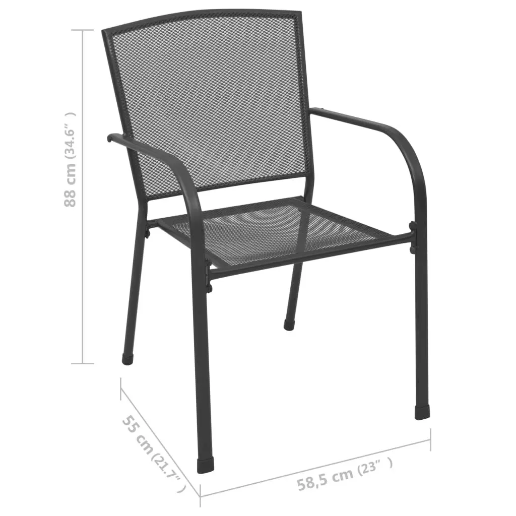 Outdoor Chairs 4 pcs Mesh Design Anthracite Steel 310154