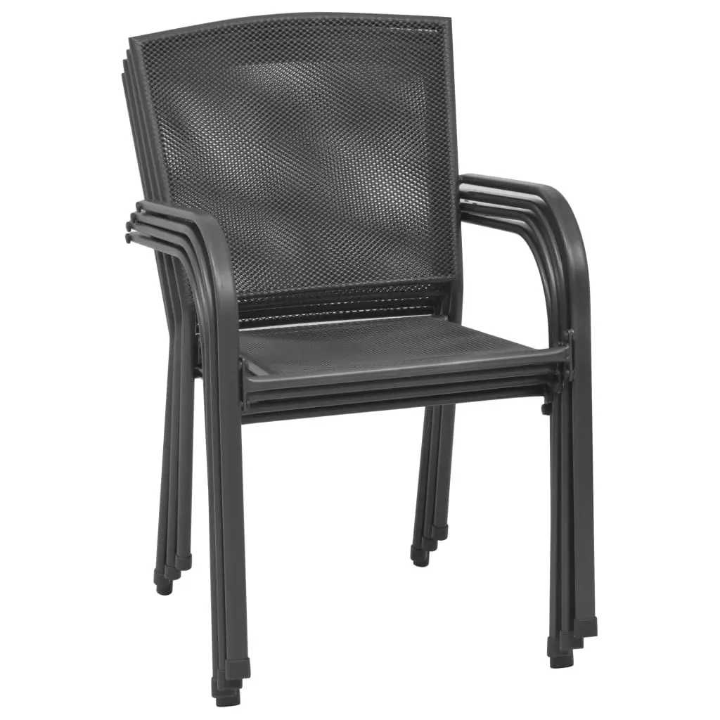 Outdoor Chairs 4 pcs Mesh Design Anthracite Steel 310154