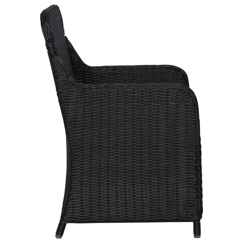 Outdoor Chairs with Cushions 2 pcs Poly Rattan Black 44146