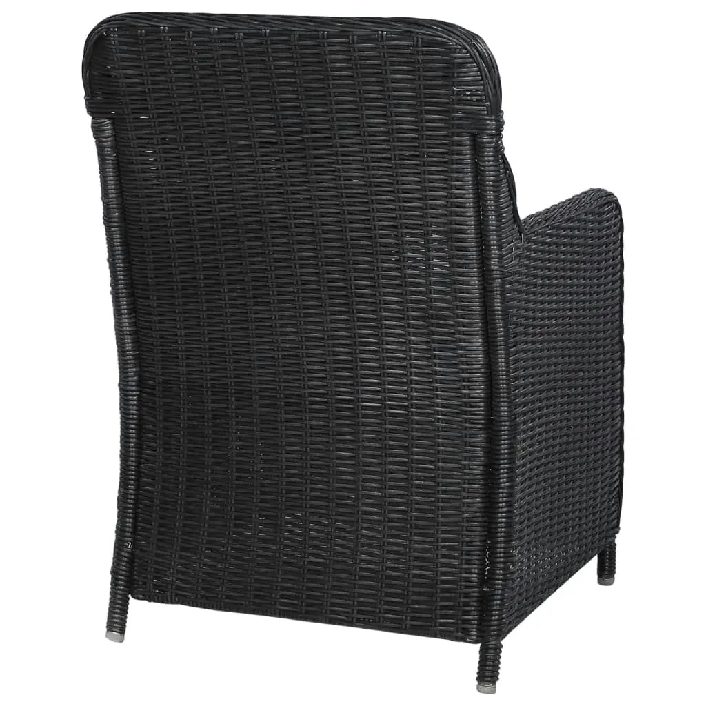 Outdoor Chairs with Cushions 2 pcs Poly Rattan Black 44146