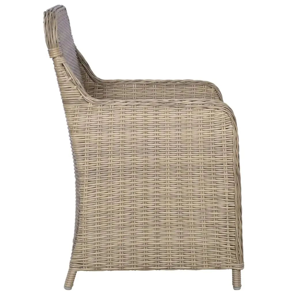 Outdoor Chairs with Cushions 2 pcs Poly Rattan Brown 44147