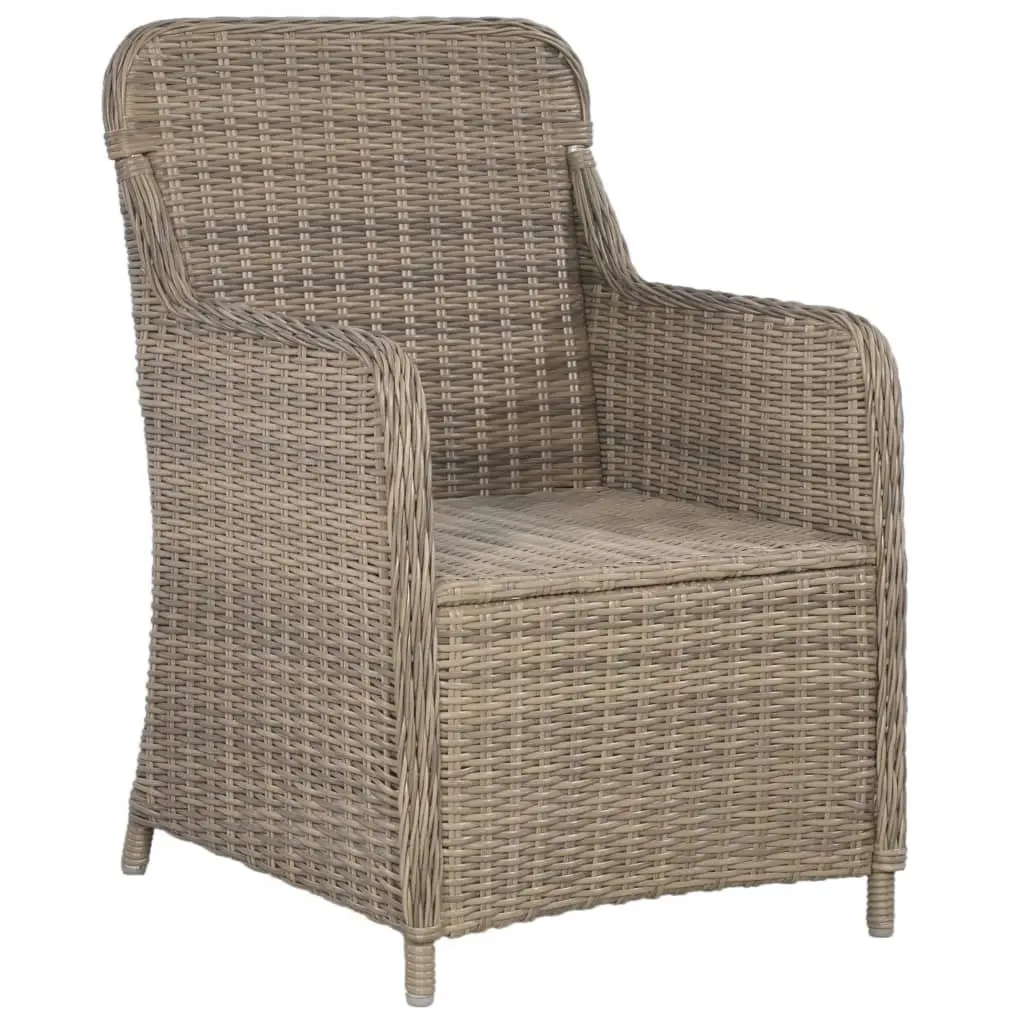 Outdoor Chairs with Cushions 2 pcs Poly Rattan Brown 44147