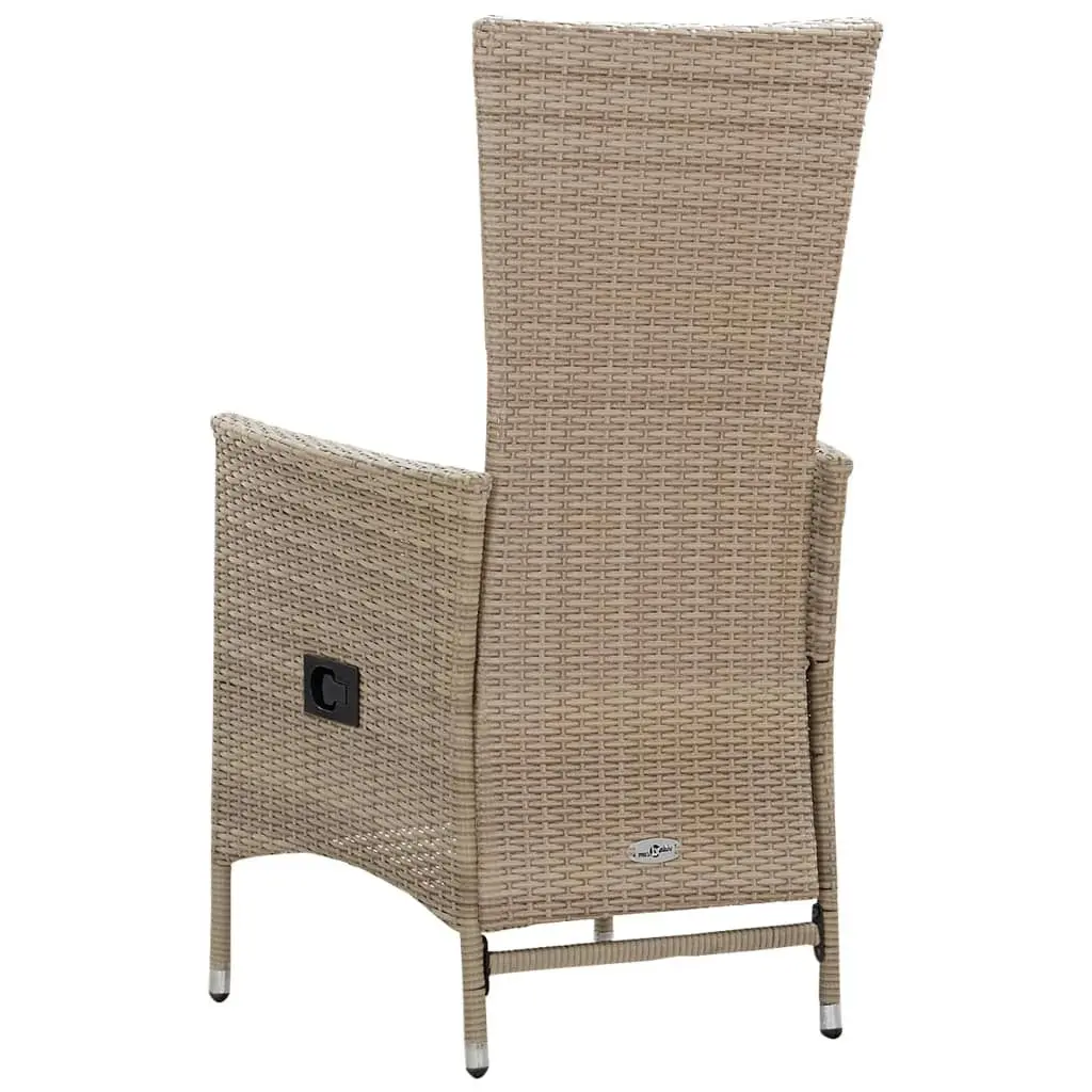 Outdoor Chairs 2 pcs with Cushions Poly Rattan Beige 46063