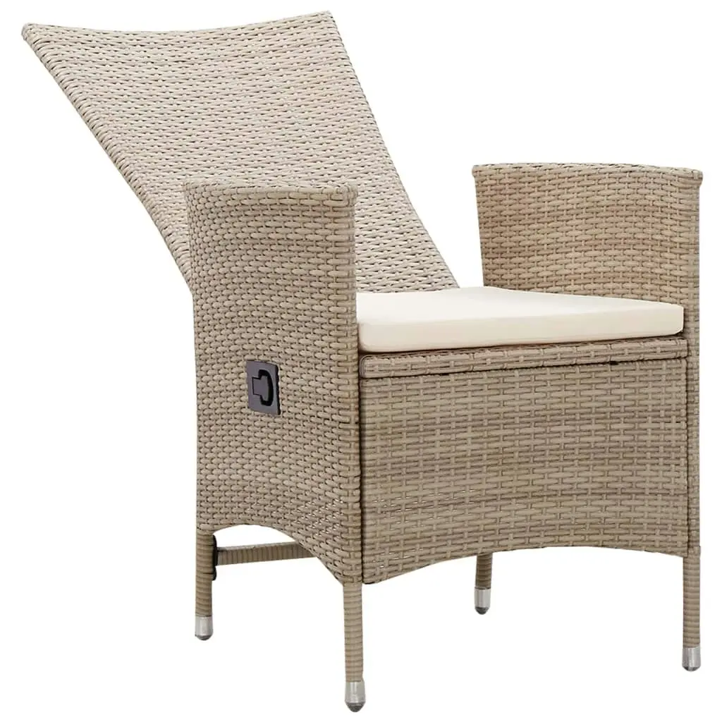 Outdoor Chairs 2 pcs with Cushions Poly Rattan Beige 46063