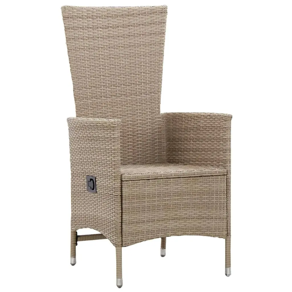 Outdoor Chairs 2 pcs with Cushions Poly Rattan Beige 46063