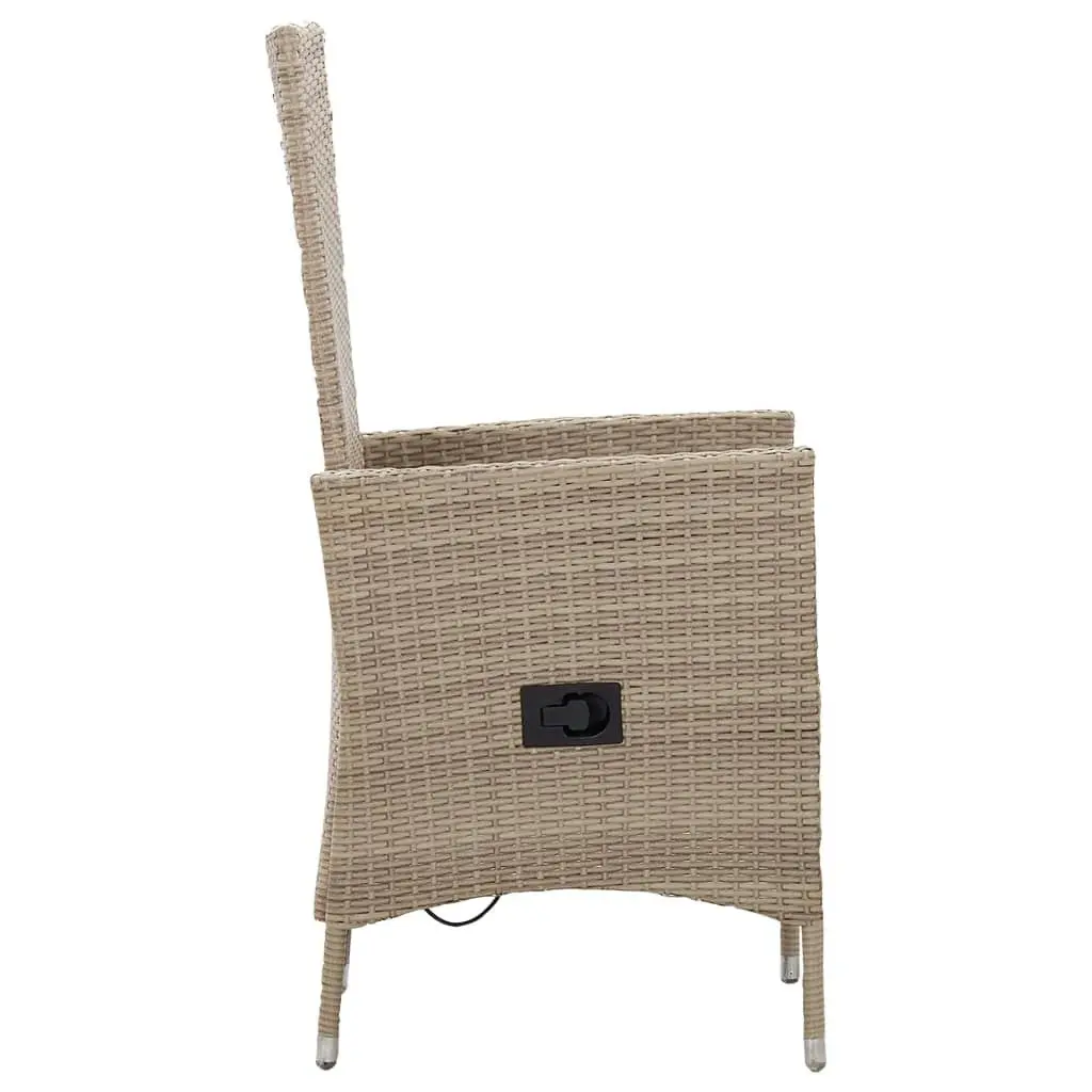 Outdoor Chairs 2 pcs with Cushions Poly Rattan Beige 46063