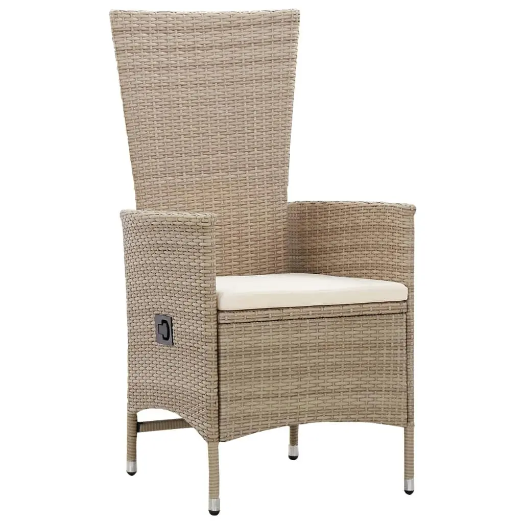 Outdoor Chairs 2 pcs with Cushions Poly Rattan Beige 46063