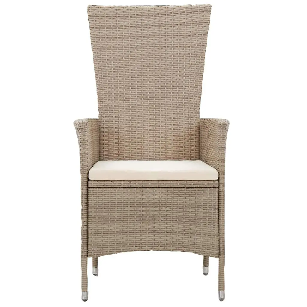 Outdoor Chairs 2 pcs with Cushions Poly Rattan Beige 46063