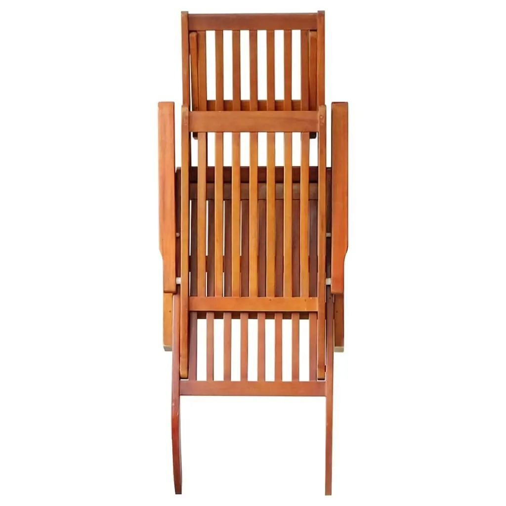 Outdoor Deck Chair with Footrest and Cushion Solid Acacia Wood 3064015