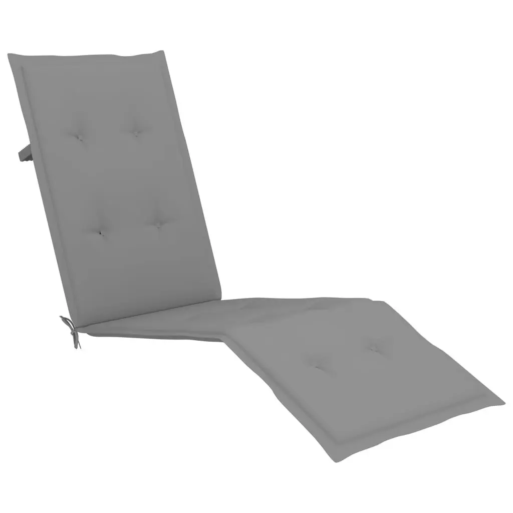 Outdoor Deck Chair with Footrest and Cushion Solid Acacia Wood 3064015