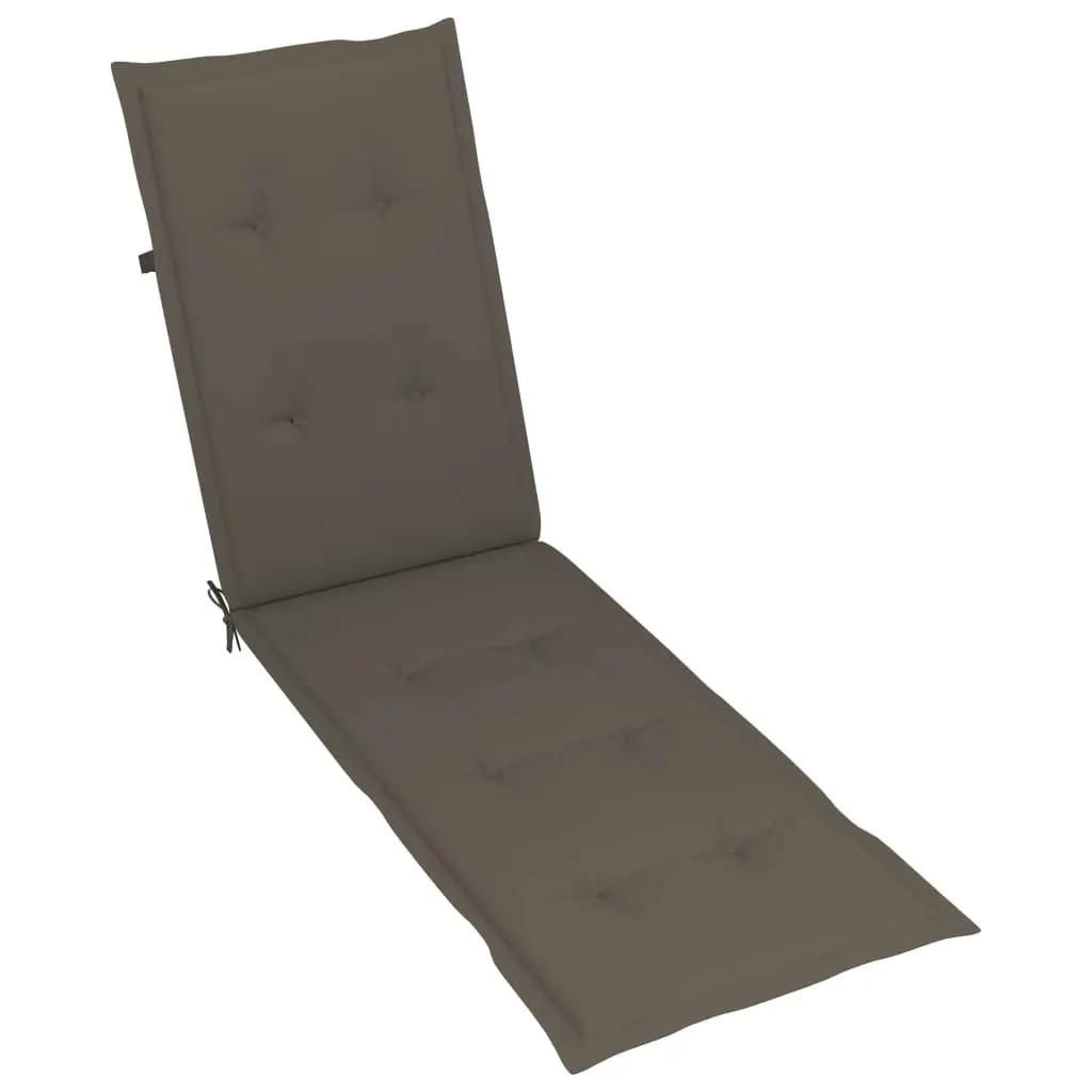 Outdoor Deck Chair with Footrest and Cushion Solid Acacia Wood 3064022