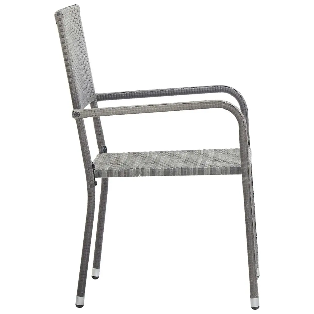 Outdoor Dining Chairs 2 pcs Poly Rattan Grey 46412