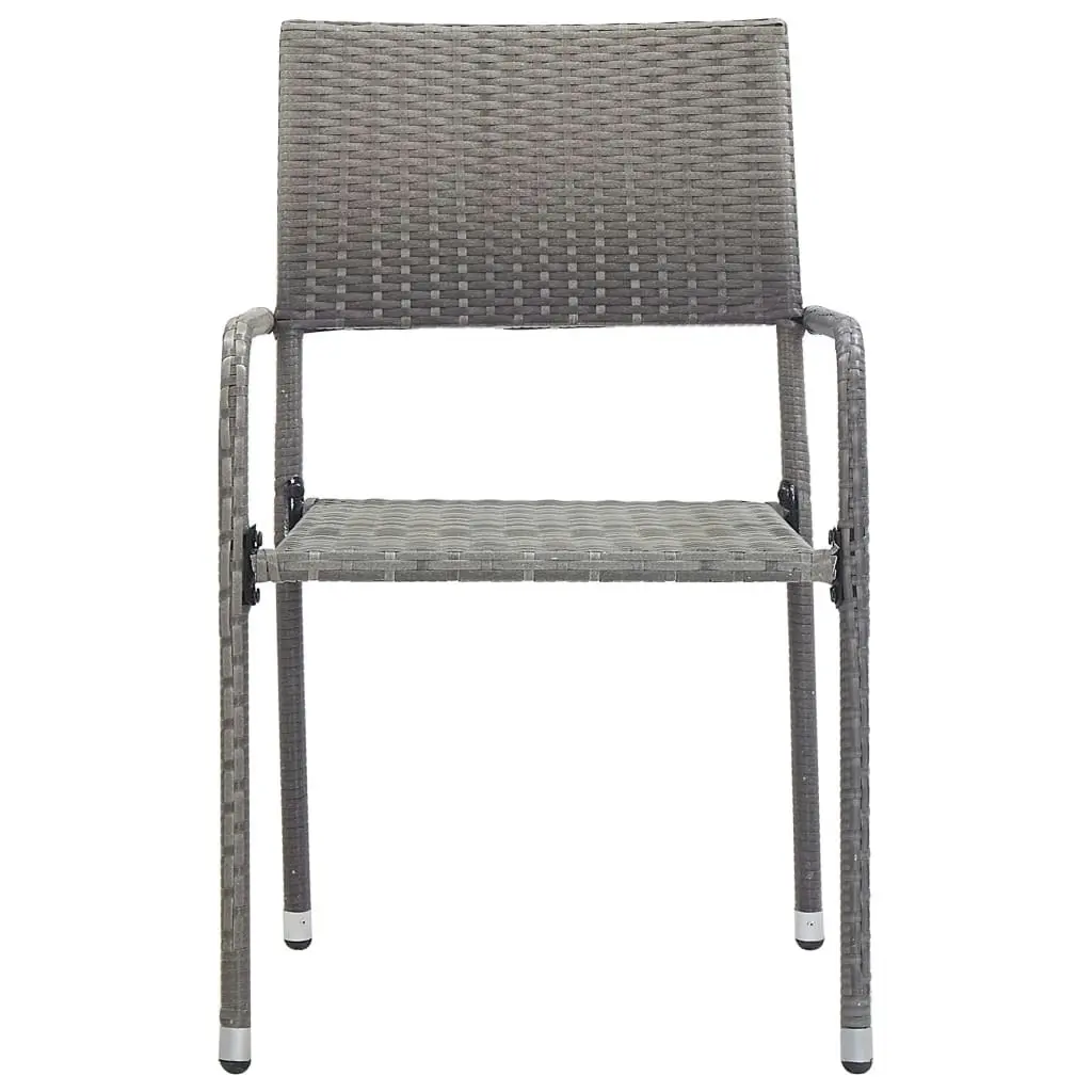 Outdoor Dining Chairs 2 pcs Poly Rattan Grey 46412