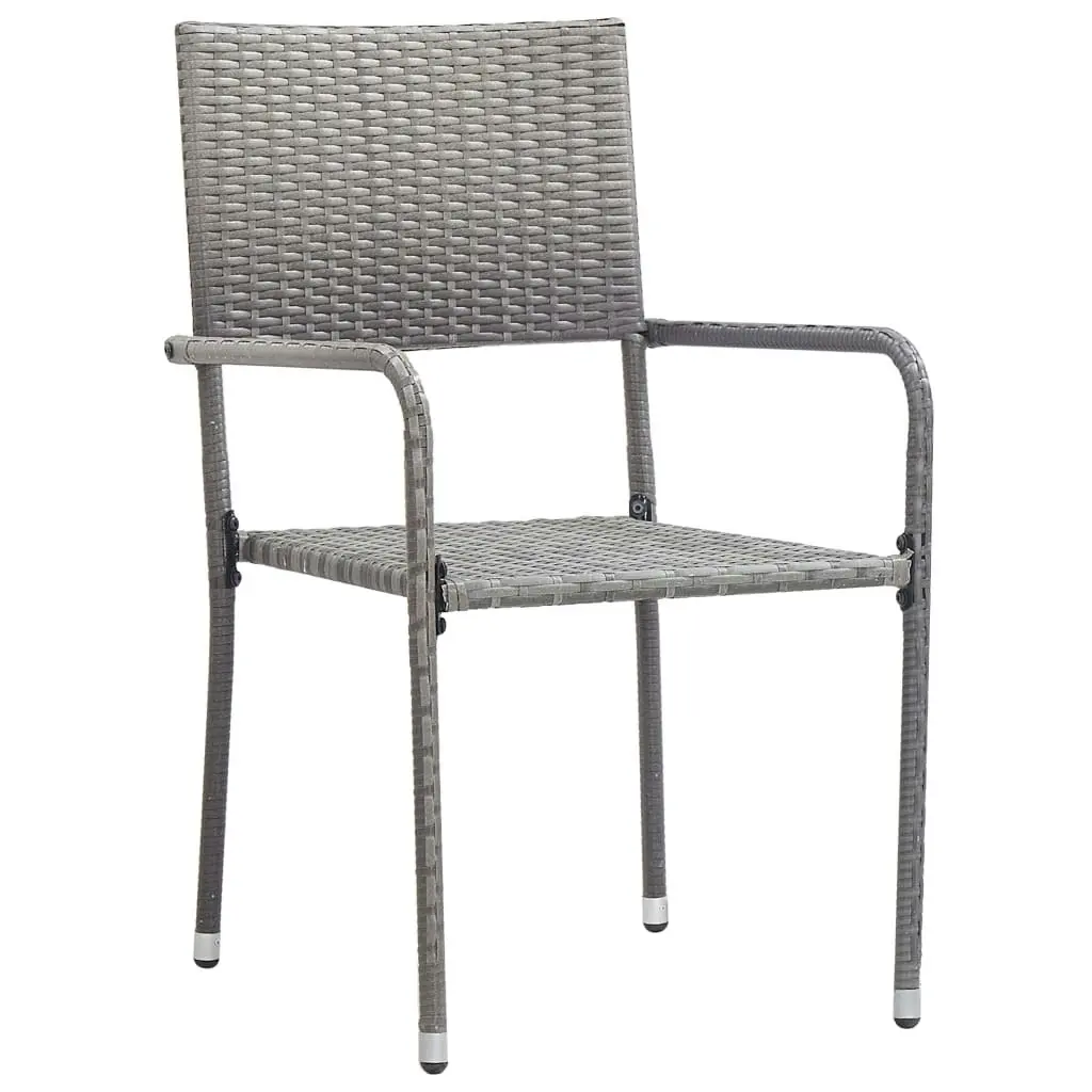 Outdoor Dining Chairs 2 pcs Poly Rattan Grey 46412