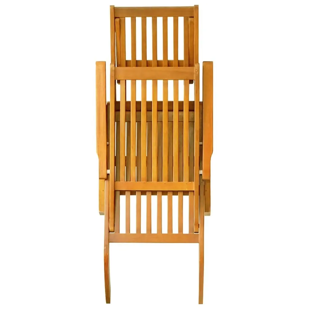 Outdoor Deck Chair with Footrest and Table Solid Wood Acacia 3120439