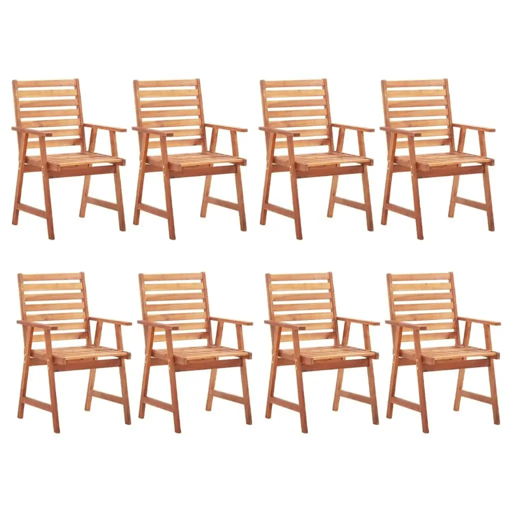 Outdoor Dining Chairs 8 pcs with Cushions Solid Acacia Wood 3078375