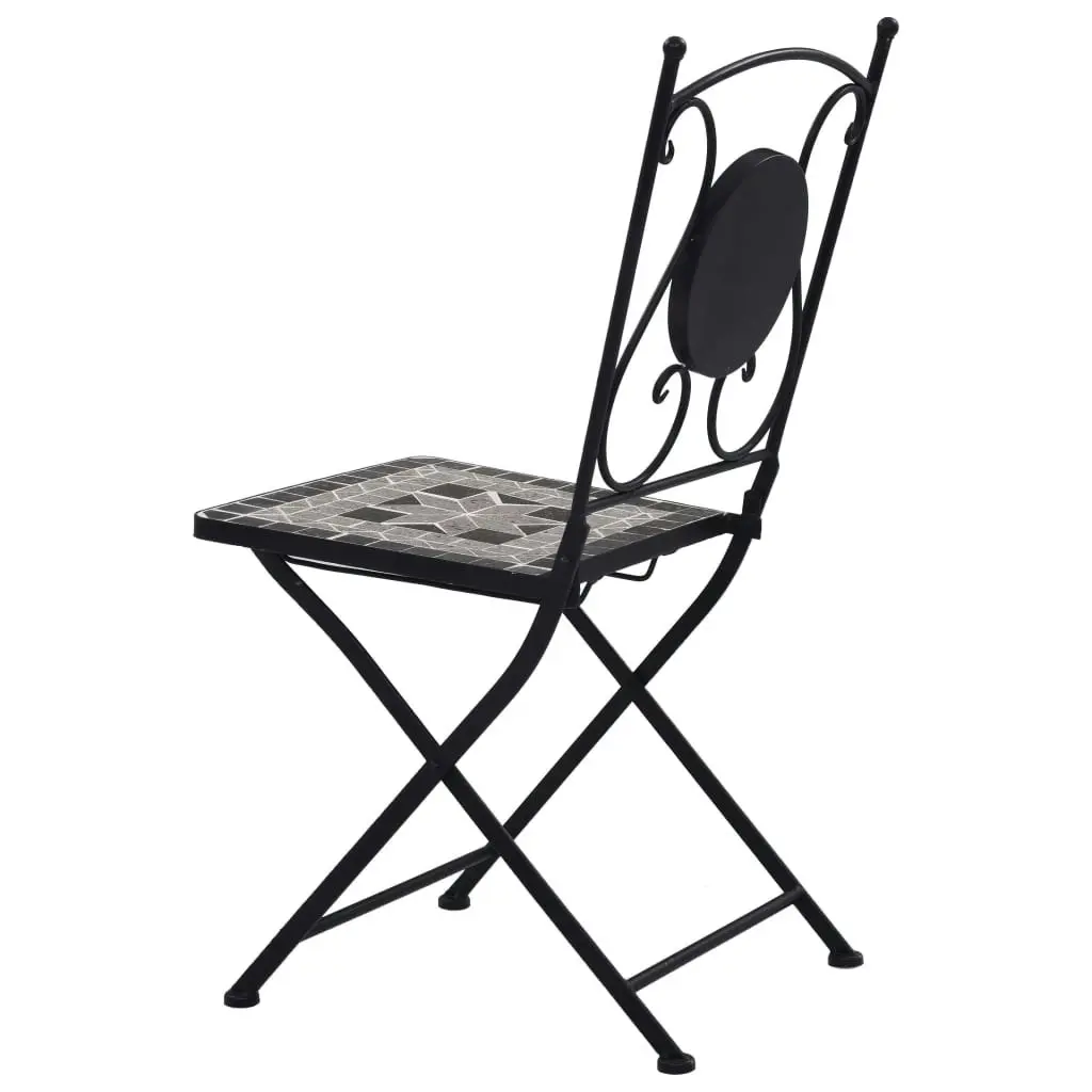 Mosaic Bistro Chairs 2 pcs Grey 46716