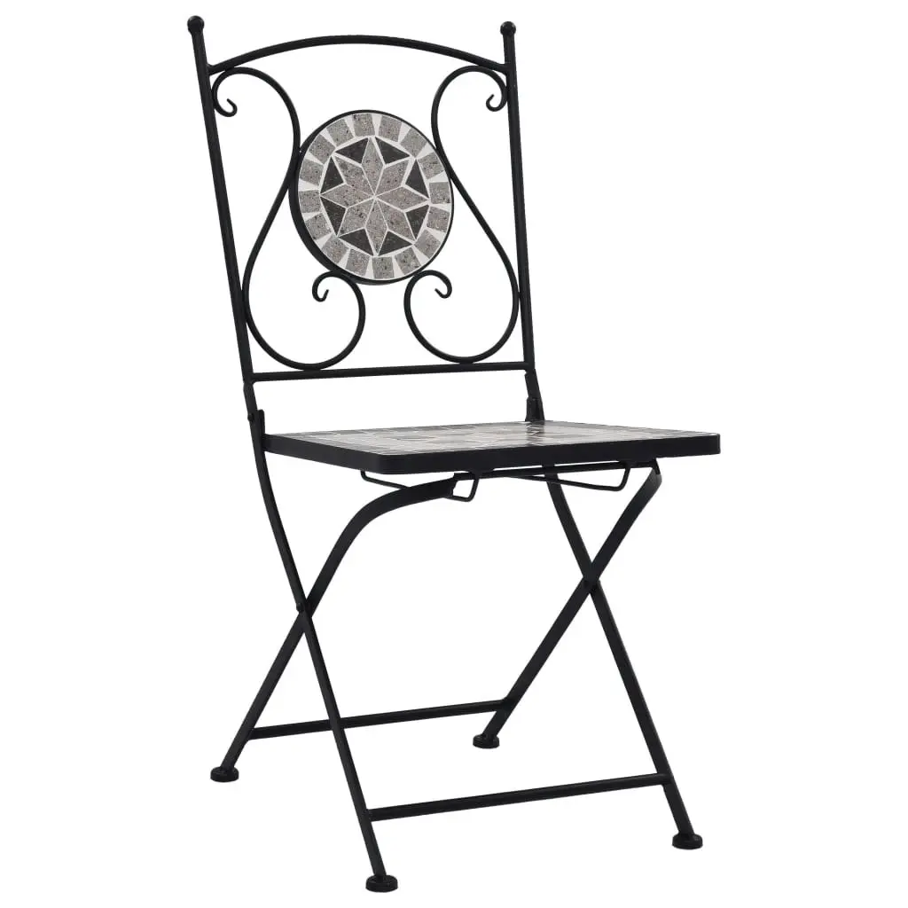 Mosaic Bistro Chairs 2 pcs Grey 46716