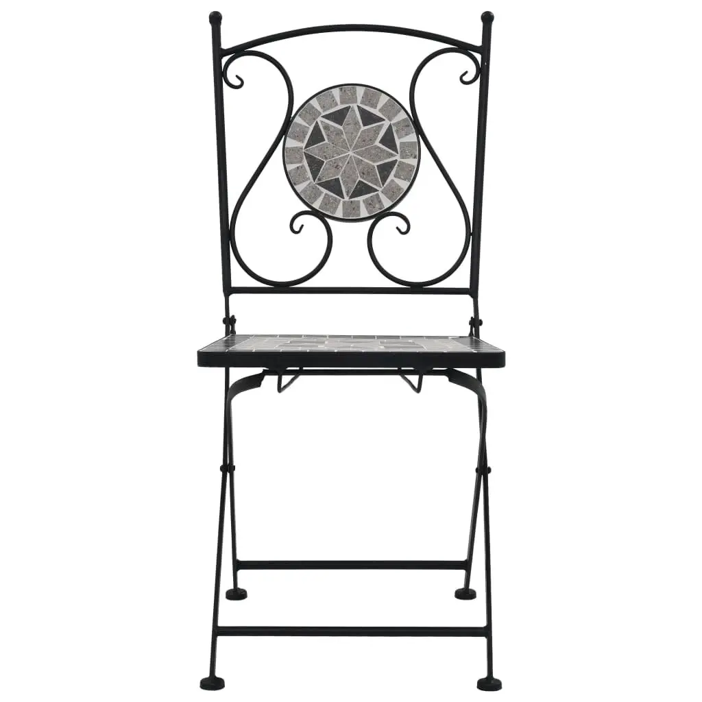 Mosaic Bistro Chairs 2 pcs Grey 46716