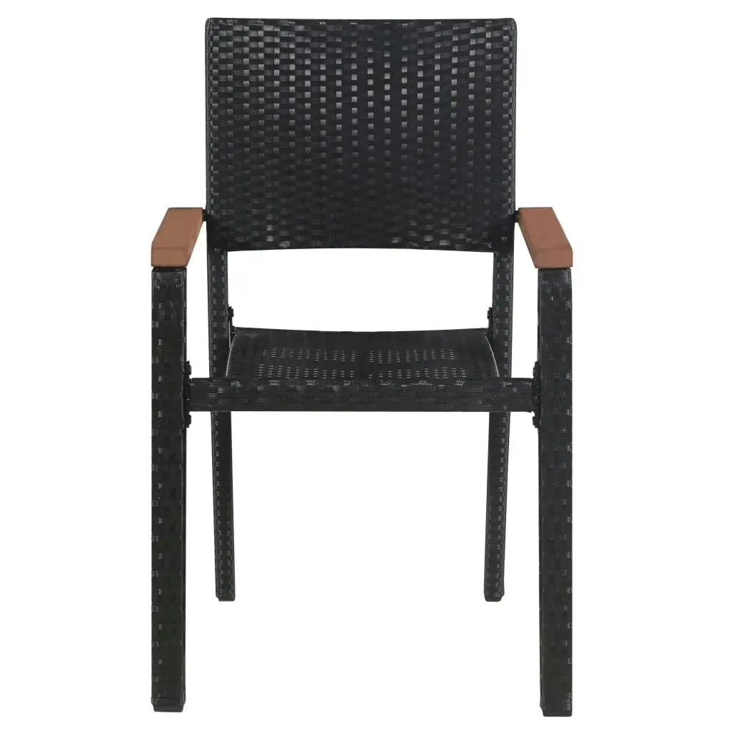 Outdoor Chairs 2 pcs Poly Rattan Black 43937