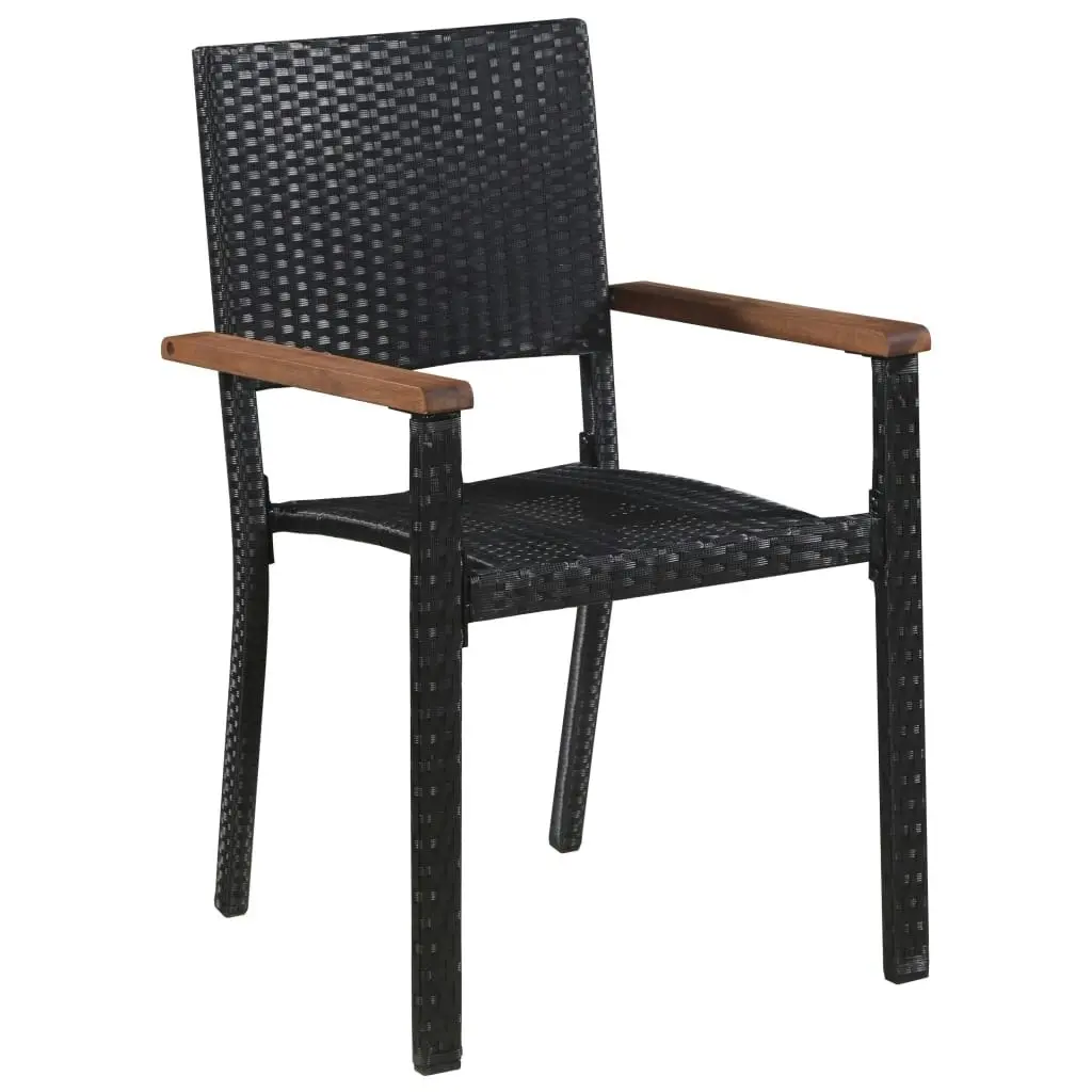 Outdoor Chairs 2 pcs Poly Rattan Black 43937