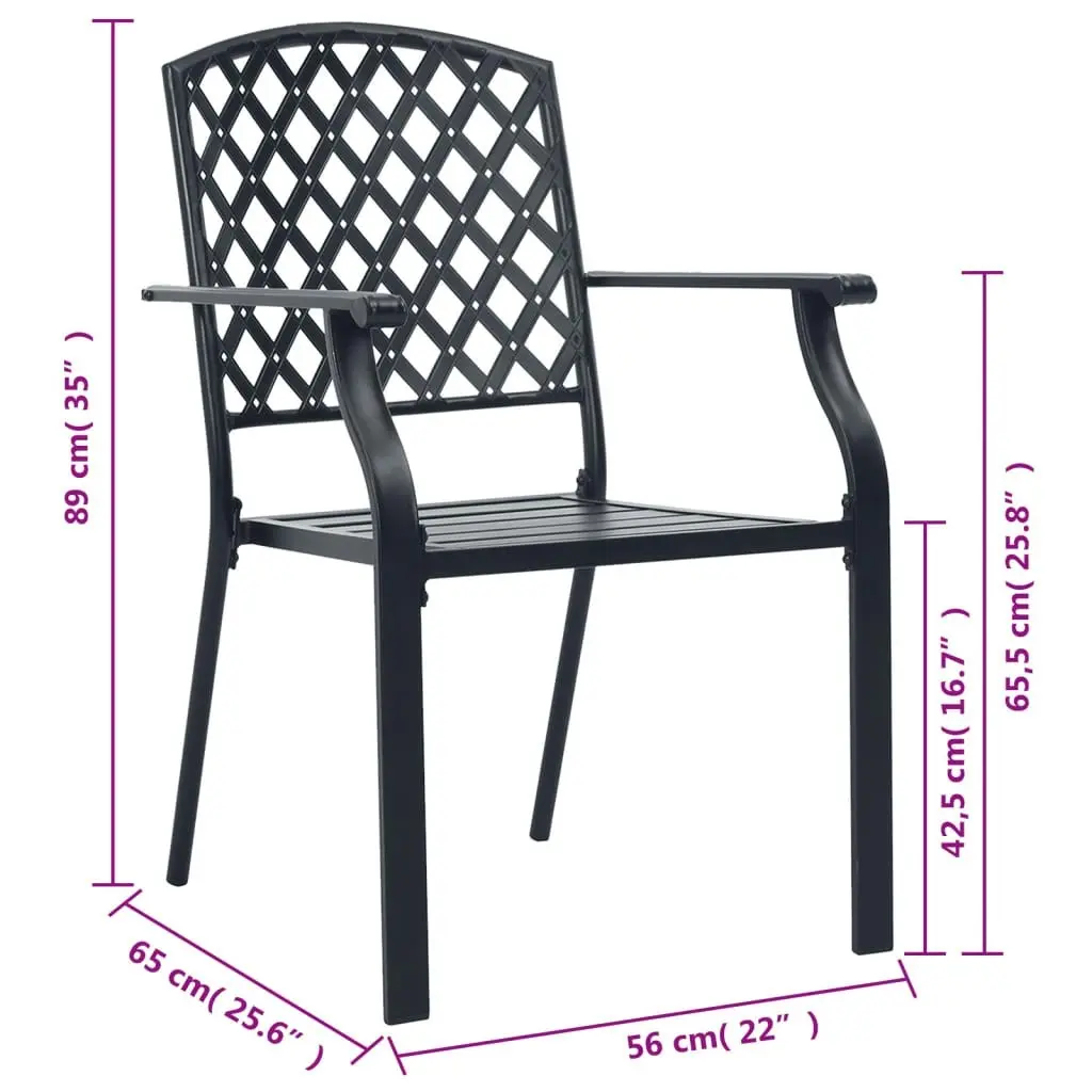 Outdoor Chairs 4 pcs Mesh Design Steel Black 310156