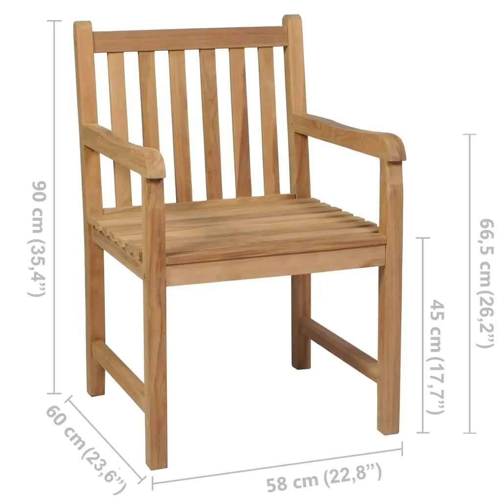 Outdoor Chairs 4 pcs Solid Teak Wood 3073001