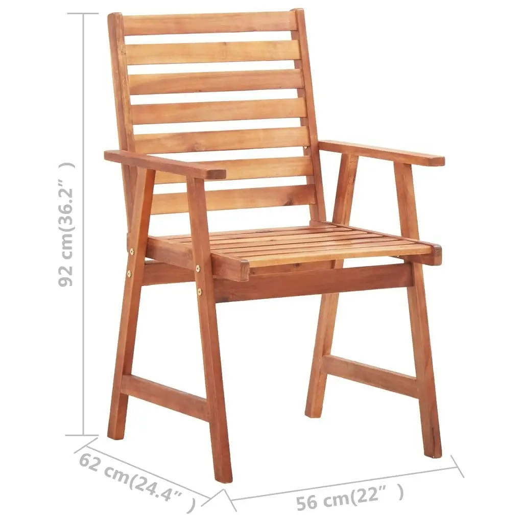 Outdoor Dining Chairs 2 pcs Solid Acacia Wood 46312