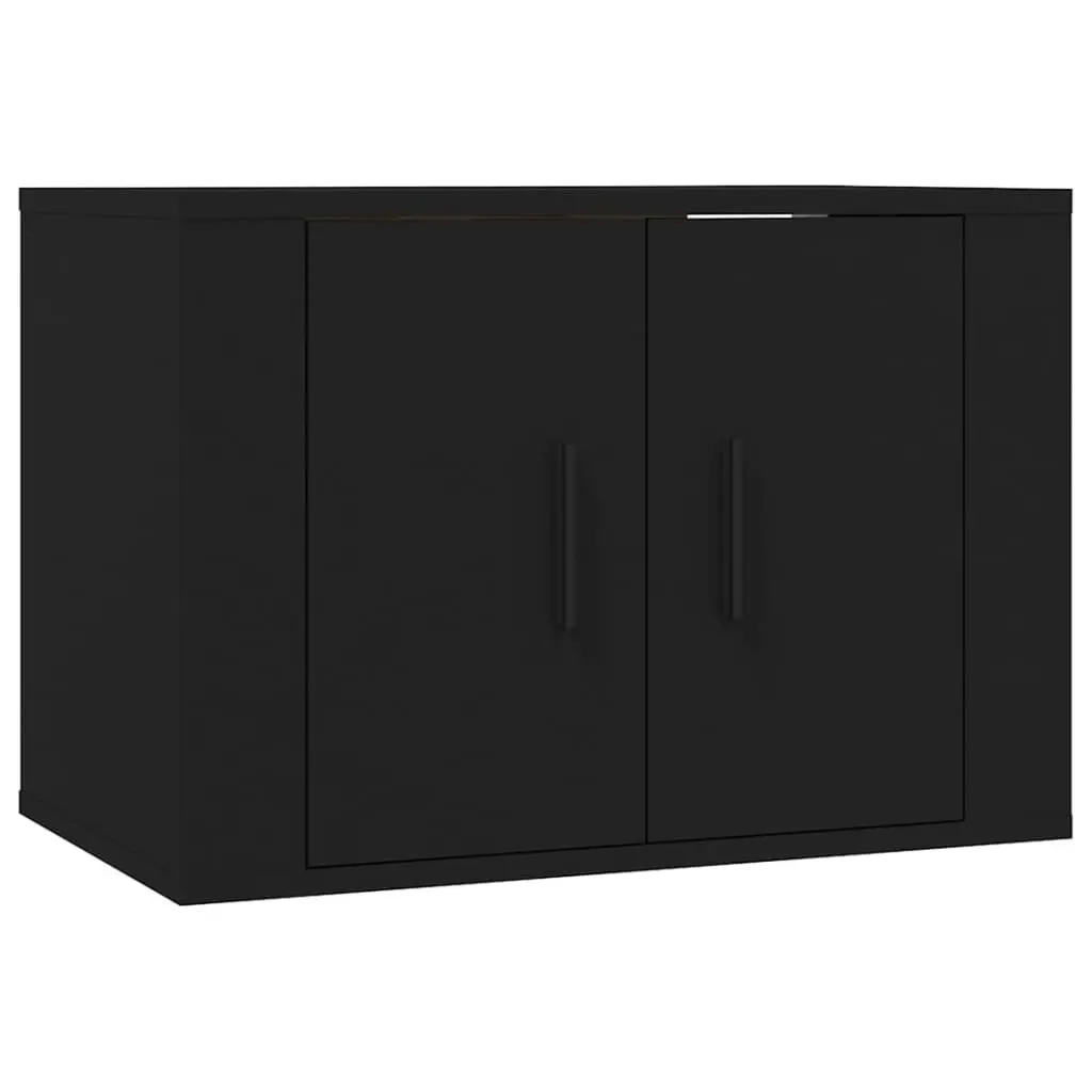 2 Piece TV Cabinet Set Black Engineered Wood 3188455