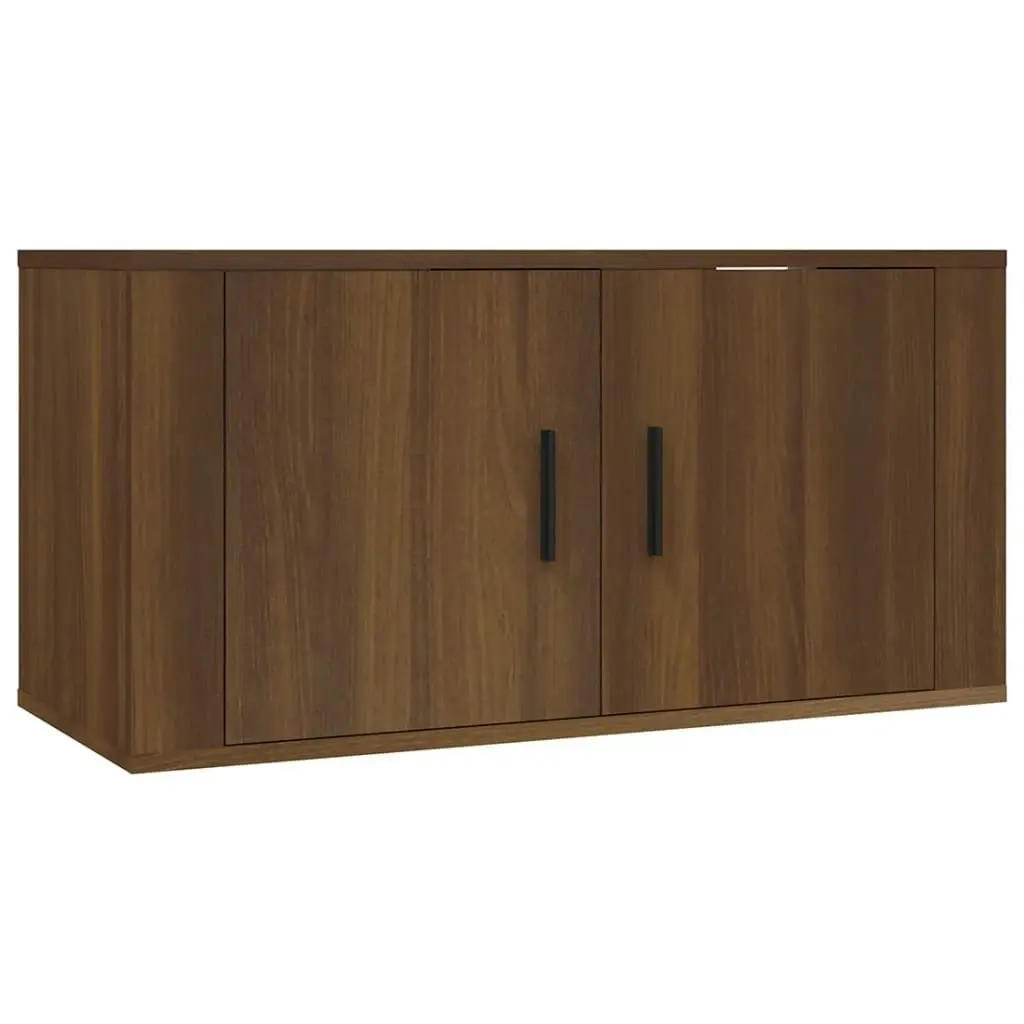 2 Piece TV Cabinet Set Brown Oak Engineered Wood 3188477