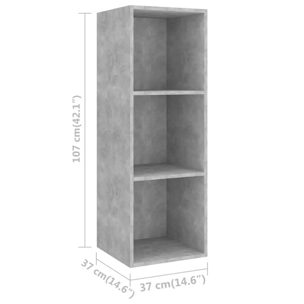 2 Piece TV Cabinet Set Concrete Grey Engineered Wood 3079794