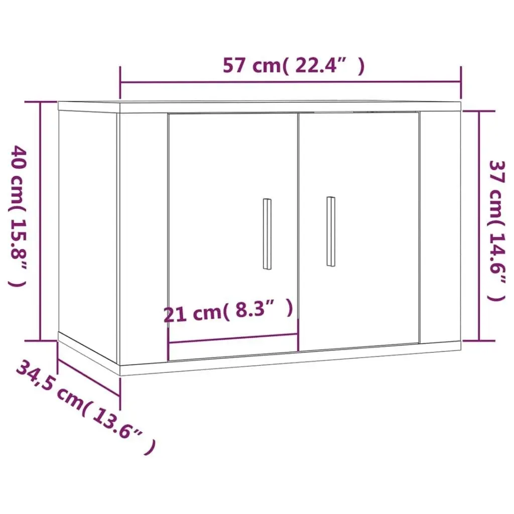 2 Piece TV Cabinet Set Brown Oak Engineered Wood 3188725