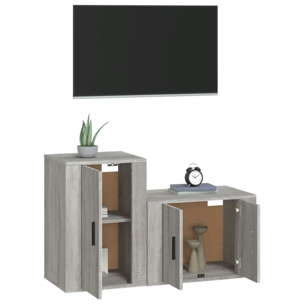 2 Piece TV Cabinet Set Grey Sonoma Engineered Wood 3188452