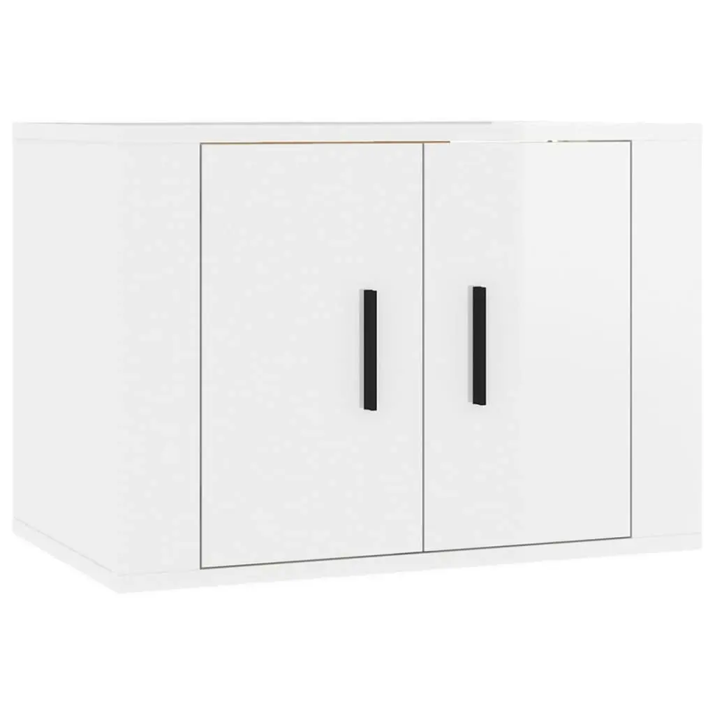 2 Piece TV Cabinet Set High Gloss White Engineered Wood 3188448