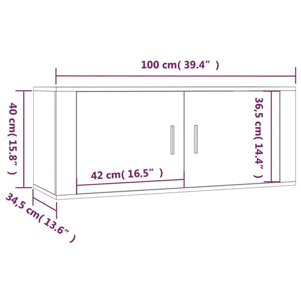 2 Piece TV Cabinet Set High Gloss White Engineered Wood 3188736