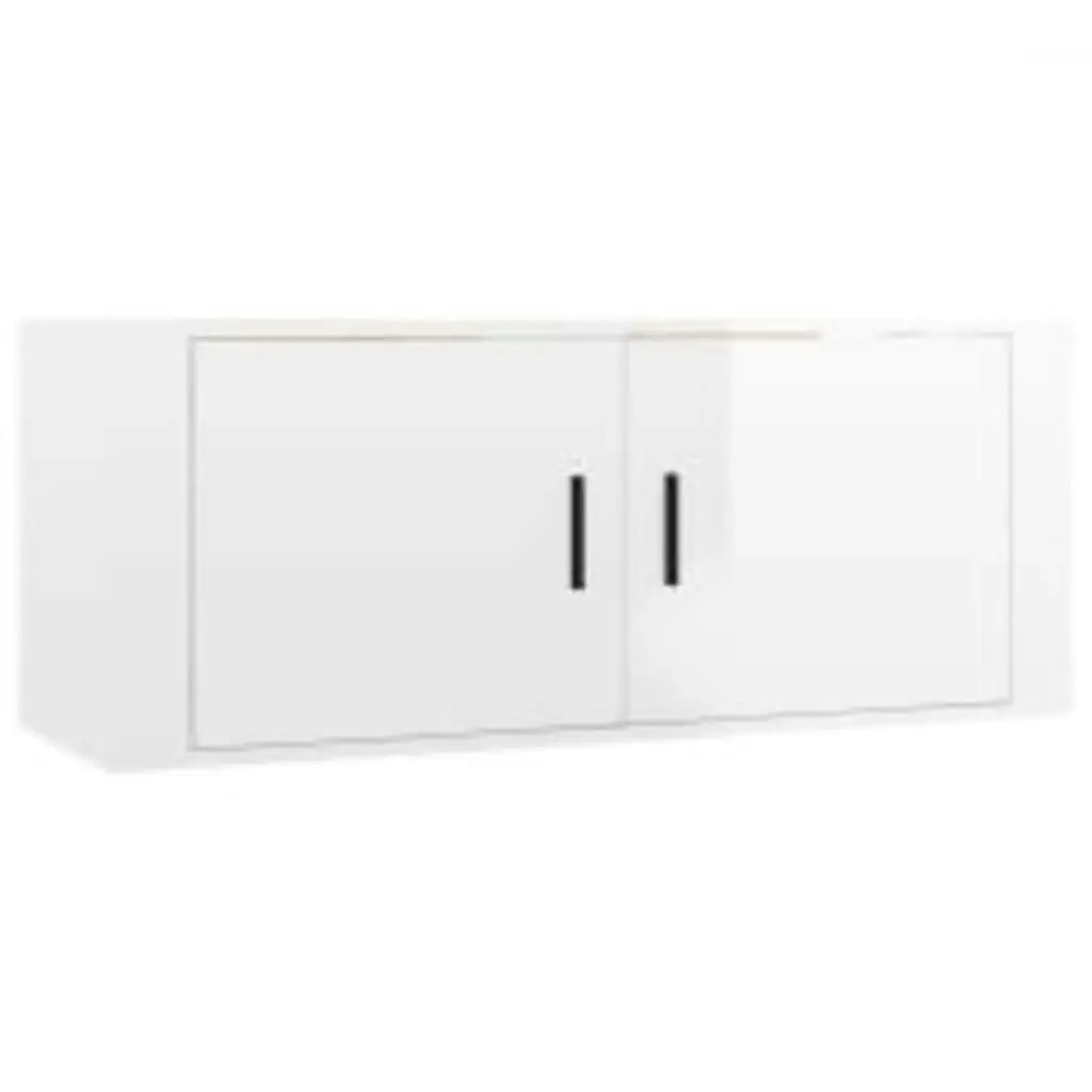 2 Piece TV Cabinet Set High Gloss White Engineered Wood 3188736