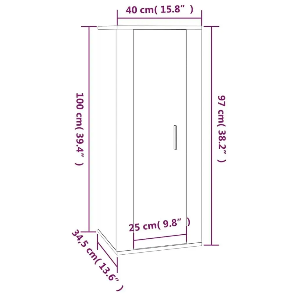 2 Piece TV Cabinet Set High Gloss White Engineered Wood 3188736