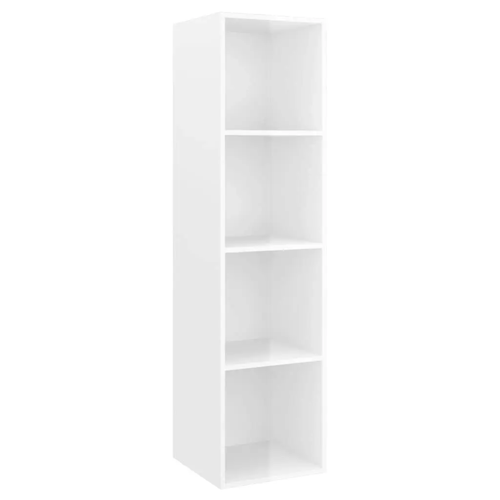 2 Piece TV Cabinet Set High Gloss White Engineered Wood 3079796