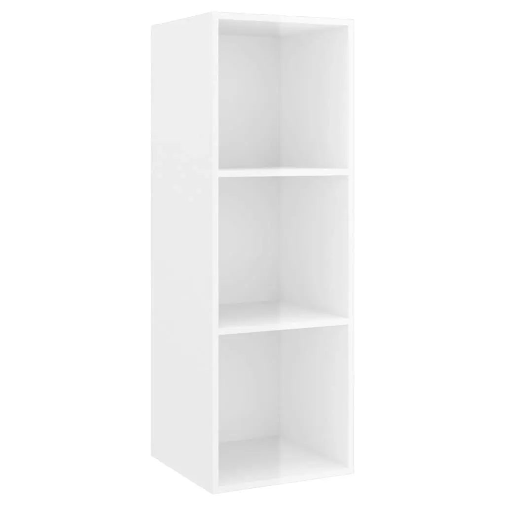 2 Piece TV Cabinet Set High Gloss White Engineered Wood 3079796