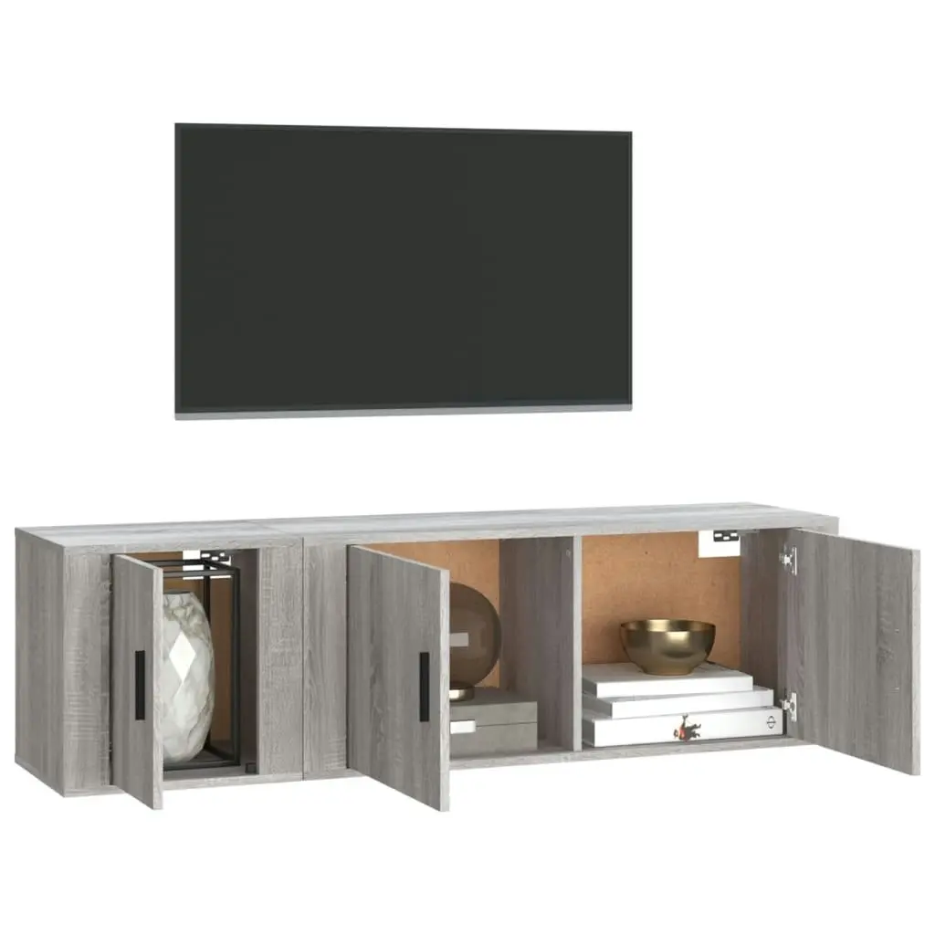 2 Piece TV Cabinet Set Grey Sonoma Engineered Wood 3188428