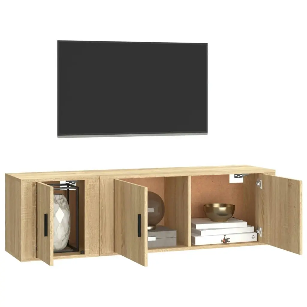 2 Piece TV Cabinet Set Sonoma Oak Engineered Wood 3188425