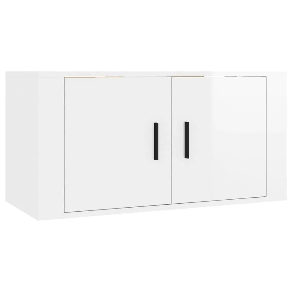 2 Piece TV Cabinet Set High Gloss White Engineered Wood 3188472