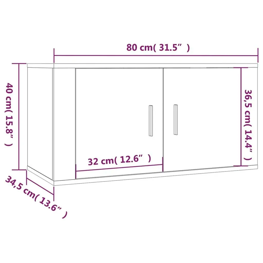 2 Piece TV Cabinet Set Smoked Oak Engineered Wood 3188731