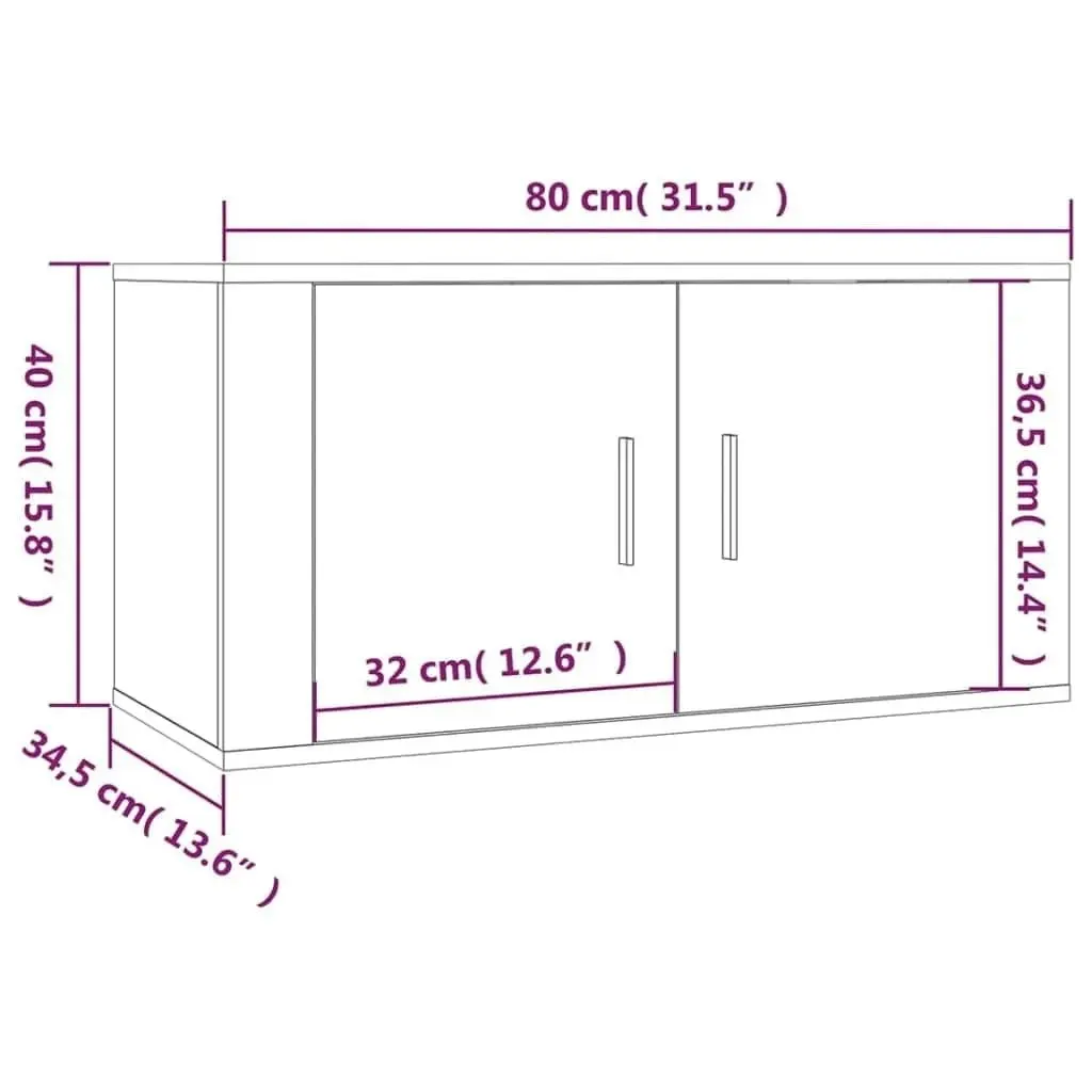 2 Piece TV Cabinet Set Concrete Grey Engineered Wood 3188730