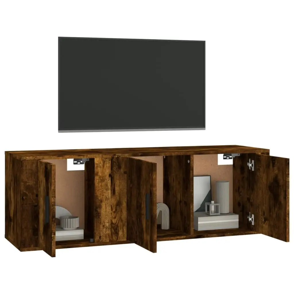 2 Piece TV Cabinet Set Smoked Oak Engineered Wood 3188411